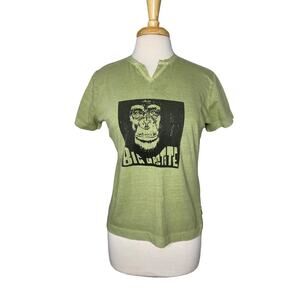 WOOLRICH Big Upstate Chimp Kiko Womens Bay Leaf Green Tee Size Small V-neck